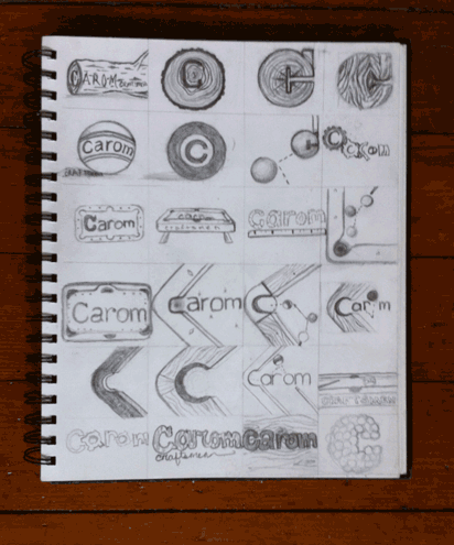 Carom Logo Sketches