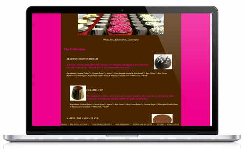 Coracao Confections Chocolates page