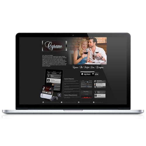 Cyrano Promo Website Detail