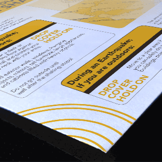 Earthquake Preparation card