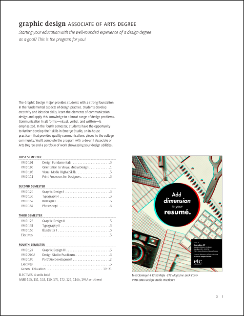 VMD Schedule inside cover